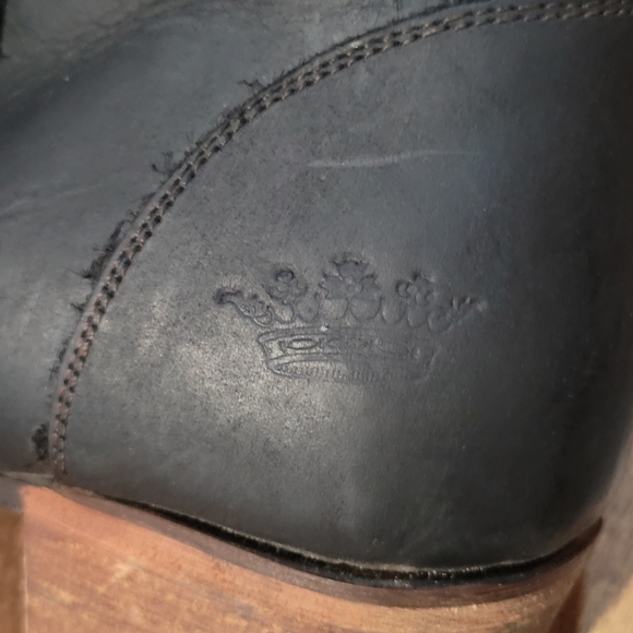 Edgy Junk Gypsy By Lane Stunning Distressed Black Leather Boots With Fringe. - Picture 13 of 16